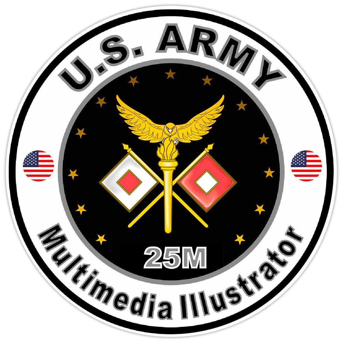 US Army Multimedia Illustrator Sticker Military Soldier Decal 5"