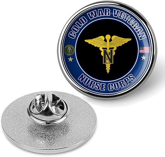 Cold War Veteran Nurse Corps Tie Suit Shirt Lapel Pin - Silver