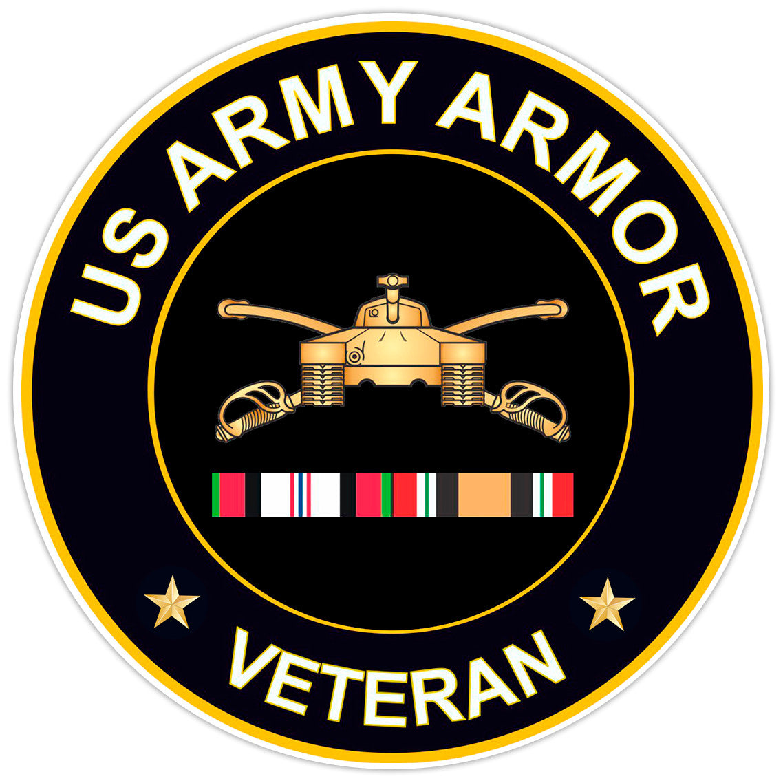 US Army Armor Veteran Bumper Sticker Military Vinyl Soldier Decal 5"