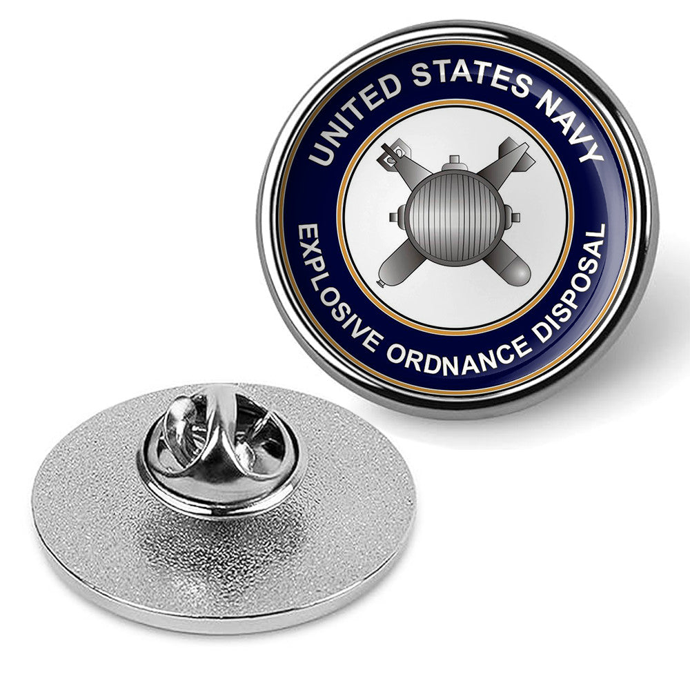 U.S. Navy Explosive Ordnance Disposal Tie Tac, Hat Pin, Badge, Lapel Pin -Silver