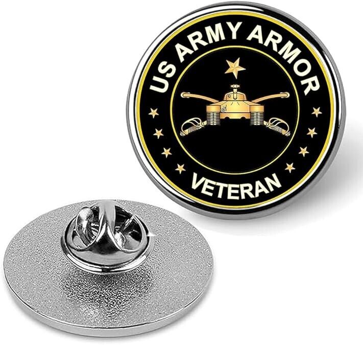 US Army Armor Veteran Lapel Pin Veteran Tie Suit Shirt Pinback-Silver