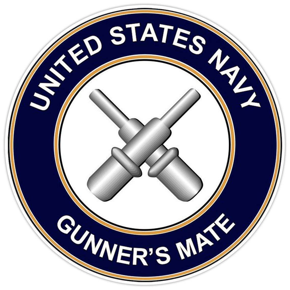 U.S. Navy Gunners Mate Bumper Sticker Military Vinyl Soldier Decal 5"