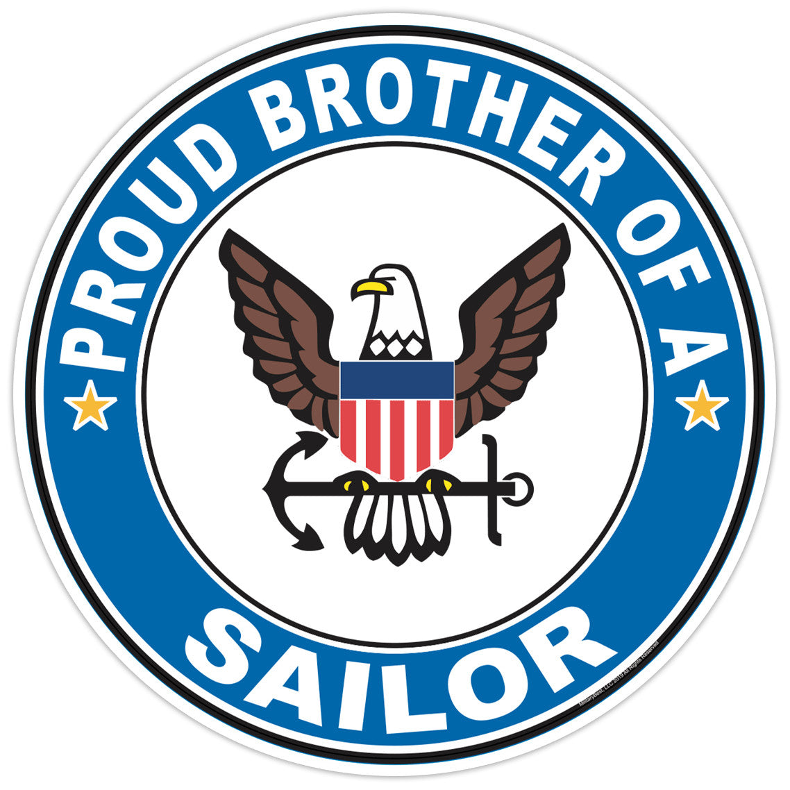 Proud Brother of a Sailor U.S. Navy Round Bumper Sticker Military Vinyl Decal 5"