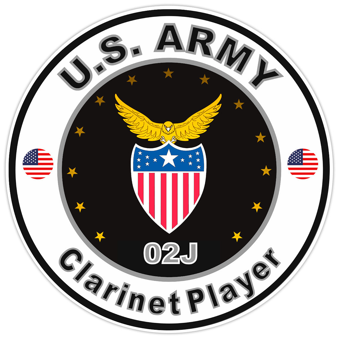 United States Army Clarinet Player Bumper Sticker Military Soldier Decal 5"