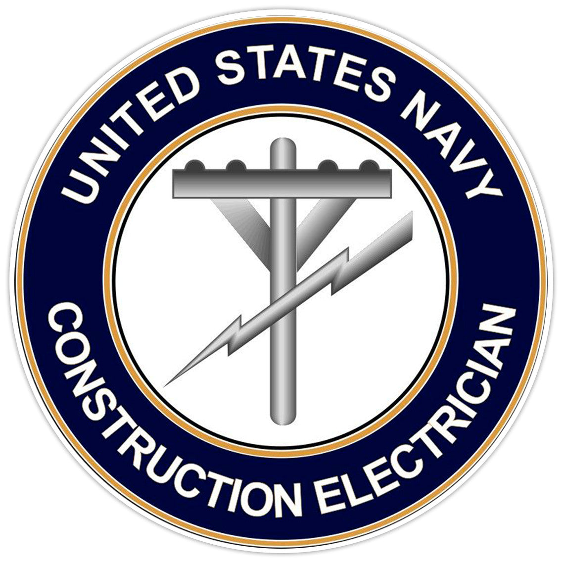 US Navy Construction Electrician Bumper Sticker Military Vinyl Soldier Decal 5"