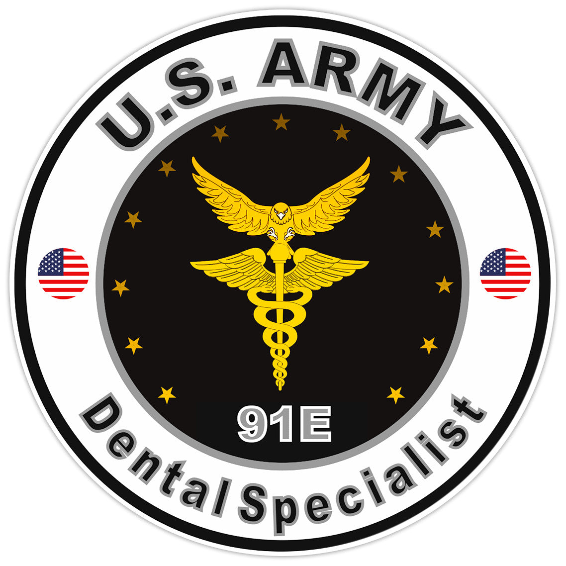 United States Army Dental Specialist Bumper Sticker Military Soldier Decal 5"
