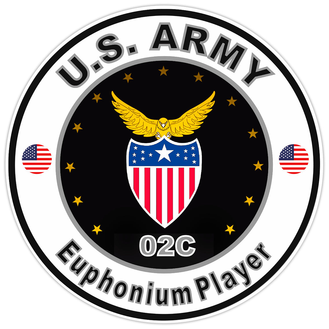 United States Army Euphonium Player Bumper Sticker Military Soldier Decal 5"