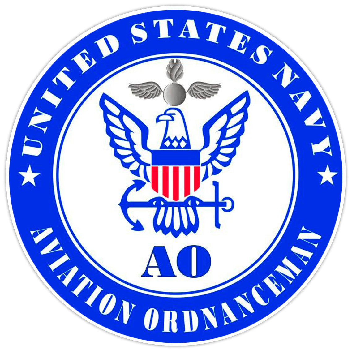 U.S. Navy Aviation Ordnanceman AO Bumper Sticker Military Vinyl Soldier Decal 5"