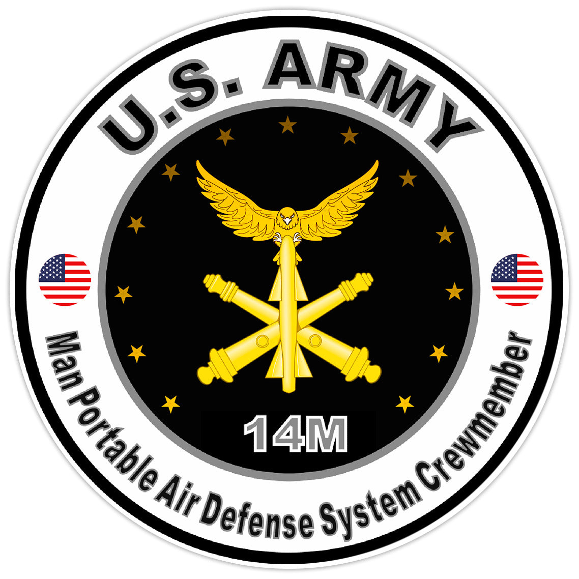 US Army Man Portable Air Defense System Crewmember Bumper Sticker Decal 5"