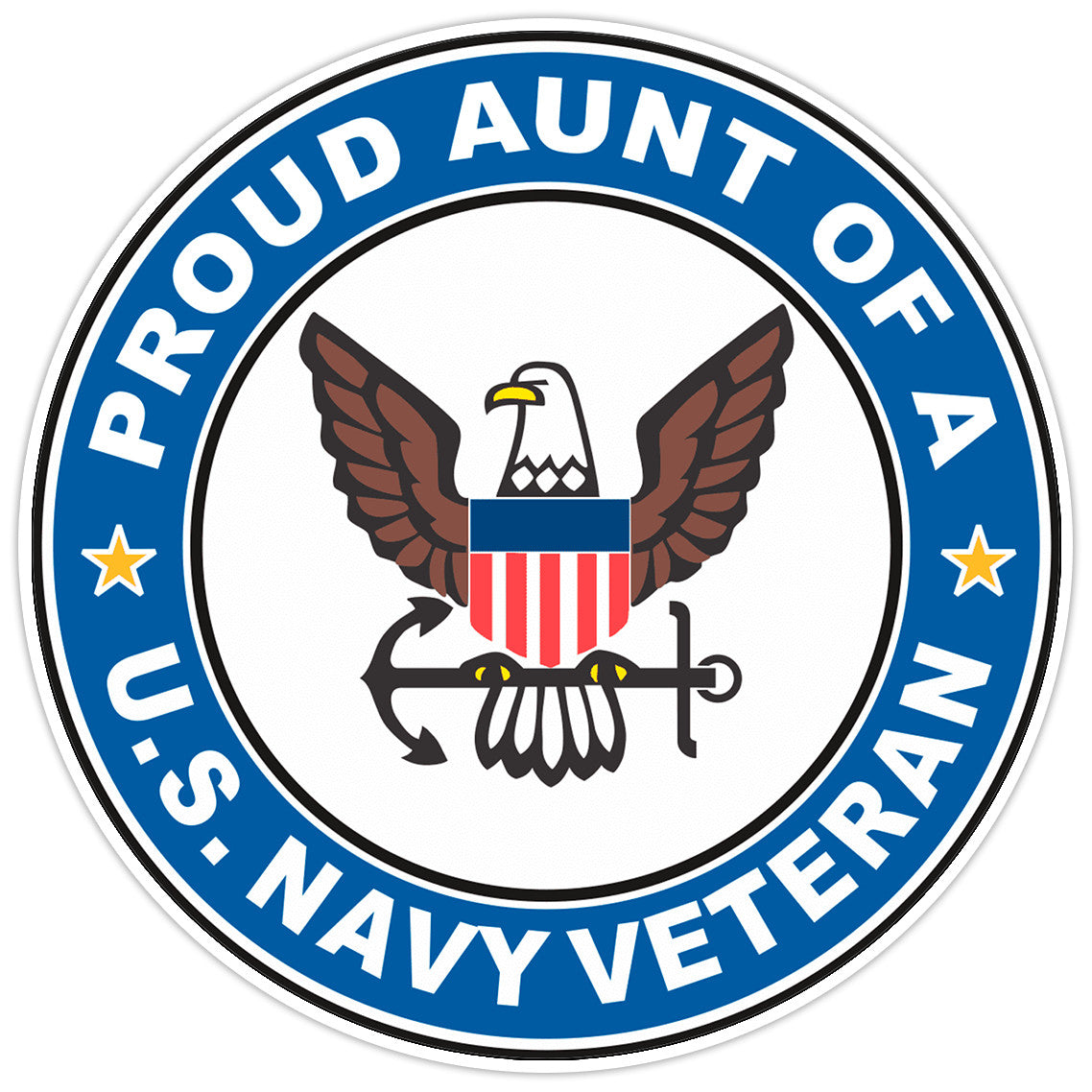U.S. Navy Veteran Proud Aunt Bumper Sticker Military Vinyl Soldier Decal 5"