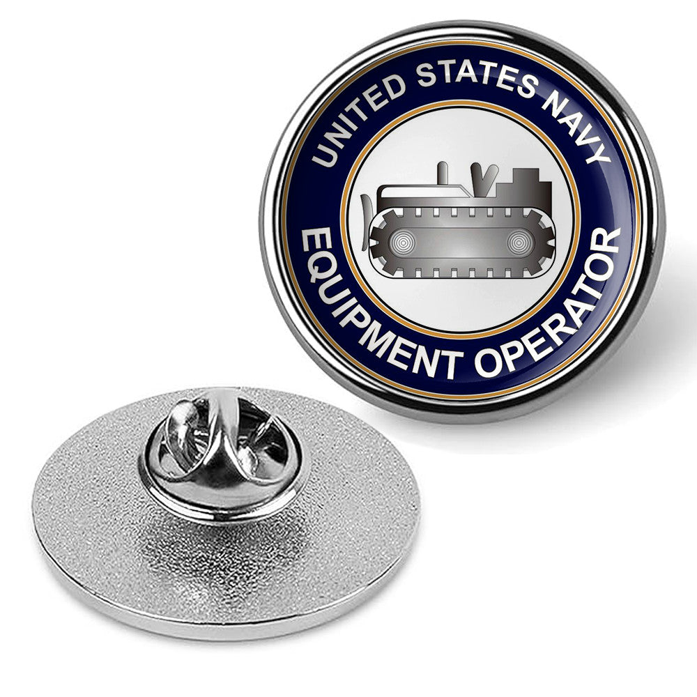 U.S. Navy Equipment Operator Tie Tac, Hat Pin, Badge, Military Lapel Pin -Silver