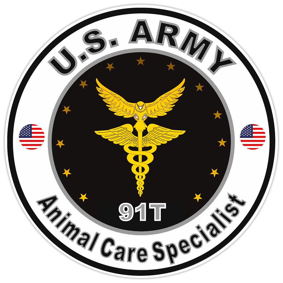 United States Army Animal Care Specialist Bumper Sticker Military Decal 5"