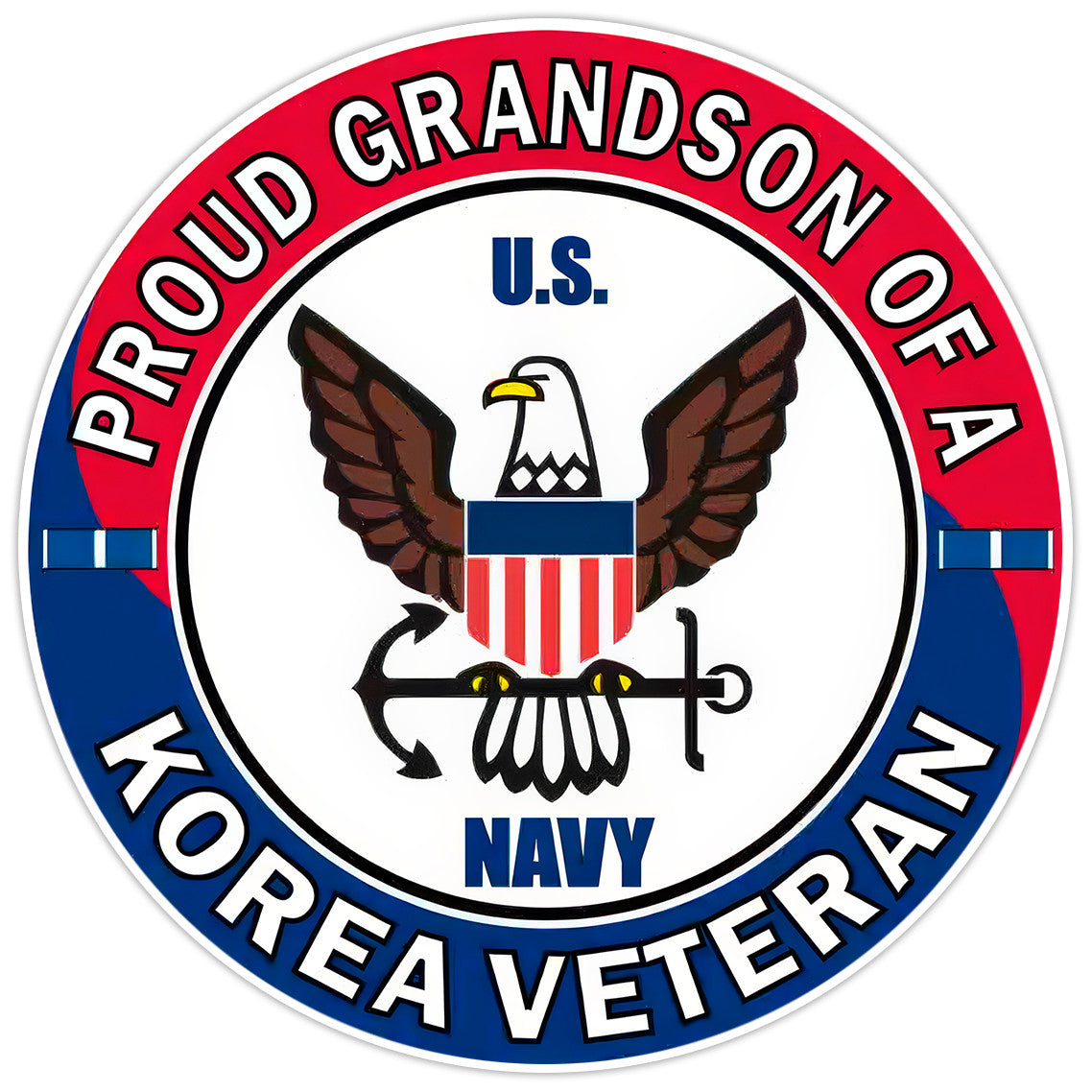 U.S. Navy Proud Grandson of a Korea Veteran Bumper Sticker Military Decal 5"