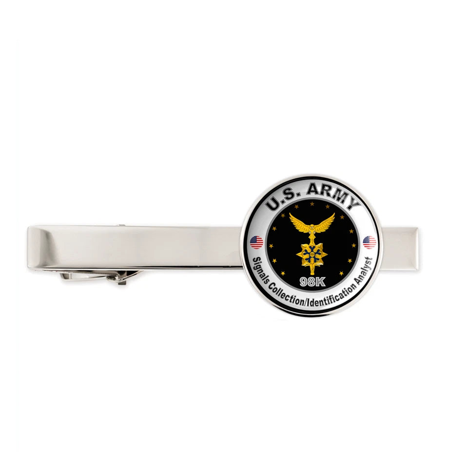 Us Army Signals Collection/ Identification Analyst Military Veteran Tie Clip