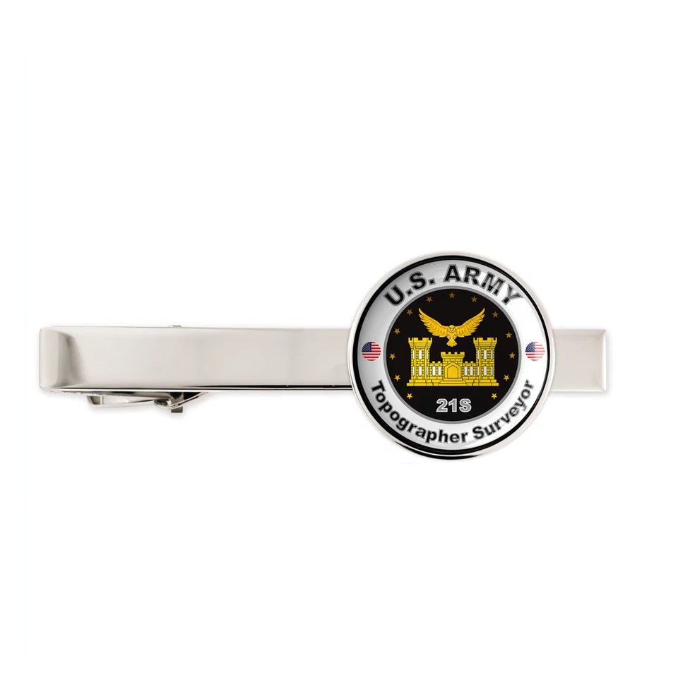 Us Army Topographer Surveyor 21S Military Veteran Tie Clip Tie Bar Gift