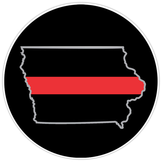 First Responder Thin Red Line Iowa Firefighter Bumper Sticker Military Decal 5"