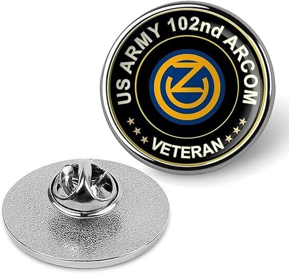 US Army 102nd Arcom Veteran Tie Suit Shirt Lapel Pin - Silver