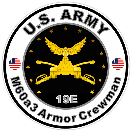 United States Army M60a3 Armor Crewman Bumper Sticker Military Soldier Decal 5"