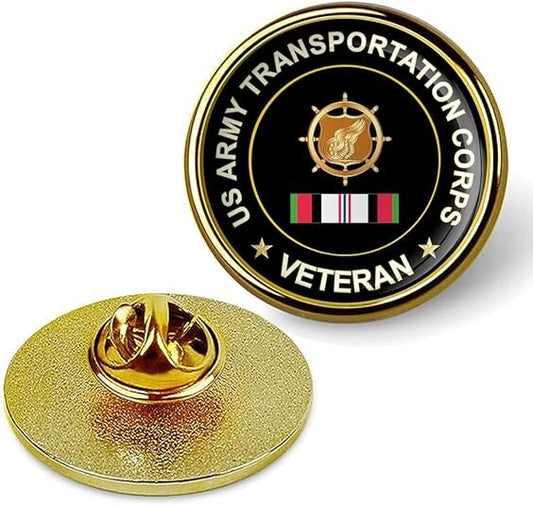US Army Transportation Corps Veteran Tie Suit Shirt Lapel Pin - Gold