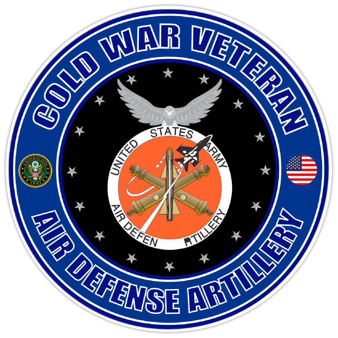 Cold War Veteran Air Defense Artillery Bumper Sticker Military Soldier Decal 5"