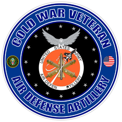 Cold War Veteran Air Defense Artillery Bumper Sticker Military Soldier Decal 5"