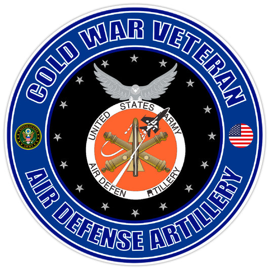 Cold War Veteran Air Defense Artillery Bumper Sticker Military Soldier Decal 5"