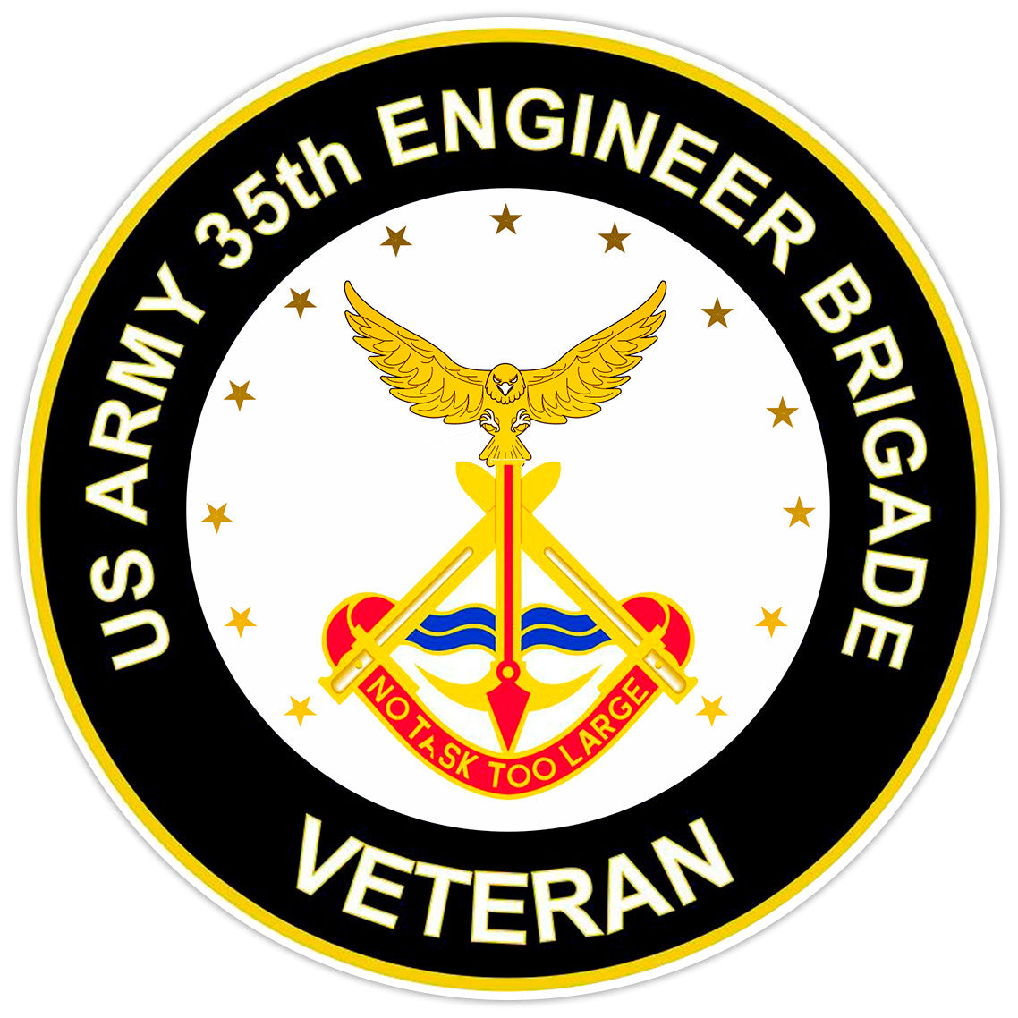 US Army 35th Engineer Brigade Veteran Bumper Sticker Military Vinyl Decal 5"