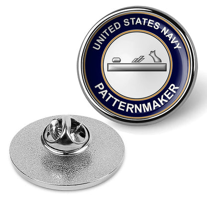 U.S. Navy Patternmaker PM Tie Tac, Hat Pin, Military Emblem Lapel Pin - Silver