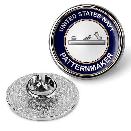 U.S. Navy Patternmaker PM Tie Tac, Hat Pin, Military Emblem Lapel Pin - Silver