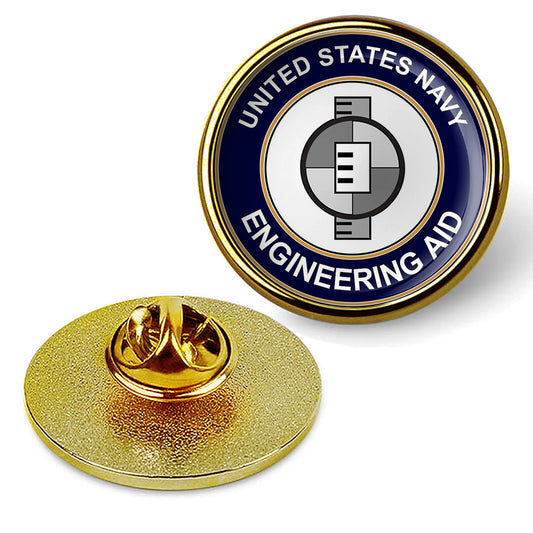 U.S. Navy Engineering Aid Tie Tac, Hat Pin, Badge, Military Lapel Pin - Gold