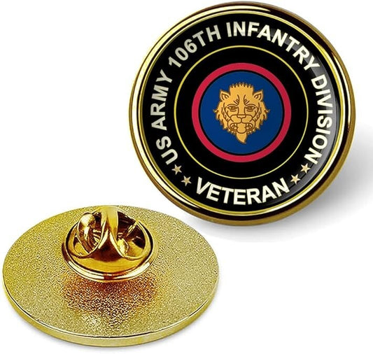 US Army 106th Infantry Division Veteran Tie Suit Shirt Lapel Pin - Gold