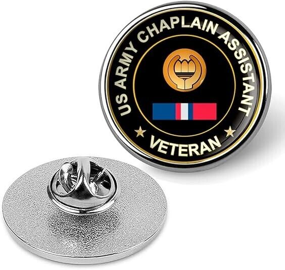 US Army Chaplain Assistant Veteran Tie Suit Shirt Lapel Pin - Silver