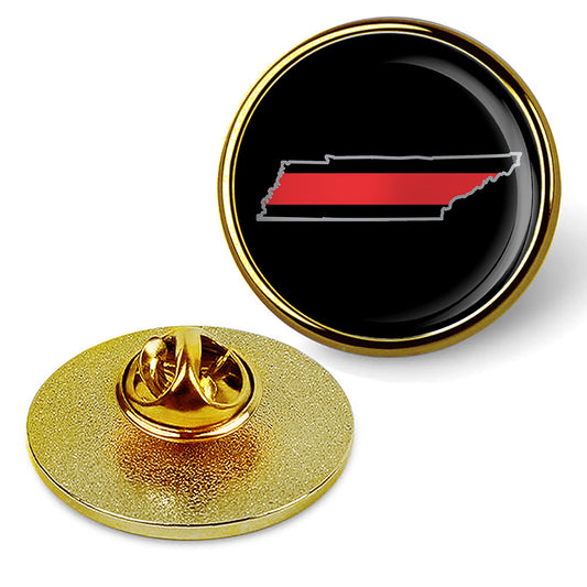 First Responder Thin Red Line Tennessee Firefighter Brooches & Pins - Gold