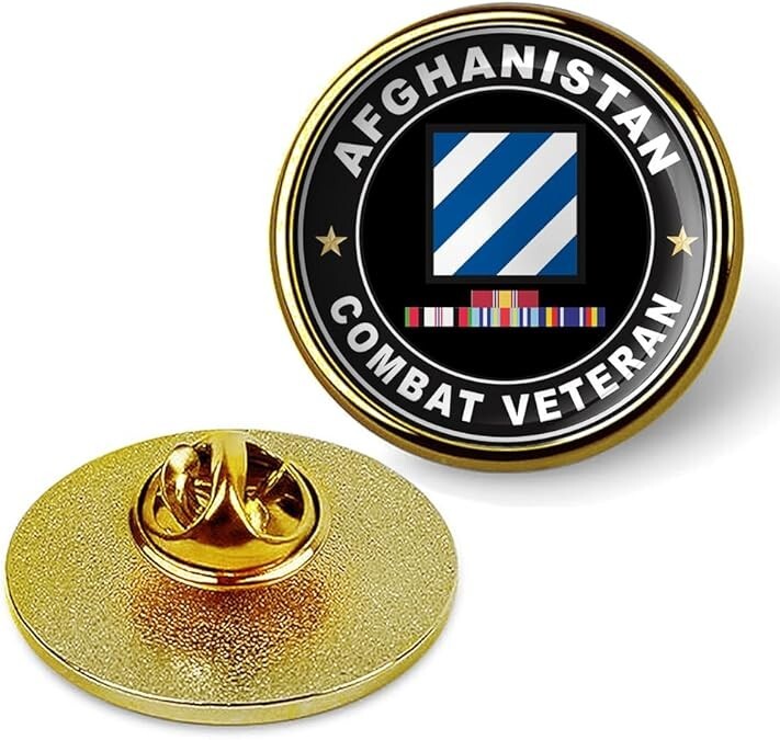Afghanistan Combat Veteran Tie Suit Shirt Lapel Pin - Gold