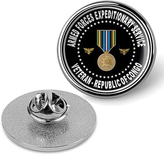 Armed Forces Expeditionary Service Veteran Republic of Congo Lapel Pin-Silver