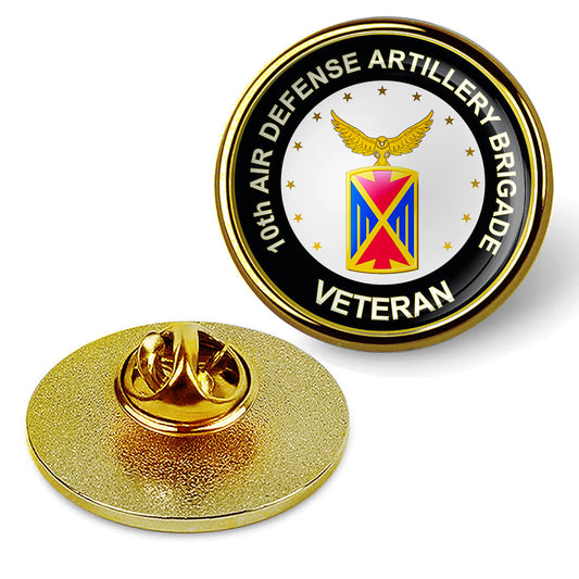 10th Air Defense Artillery Brigade Veteran Tie Suit Shirt Lapel Pin - Gold