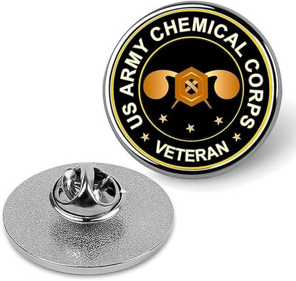 US Army Chemical Corps Veteran Lapel Pin Veteran Tie Suit Shirt Pinback-Silver