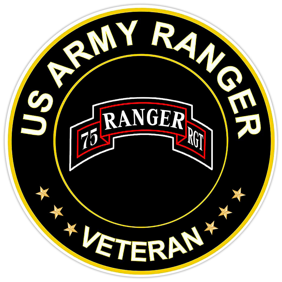 US Army Ranger Veteran Bumper Sticker Military Vinyl Soldier Decal 5"