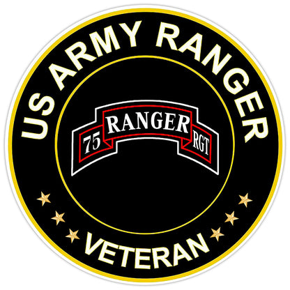 US Army Ranger Veteran Bumper Sticker Military Vinyl Soldier Decal 5"