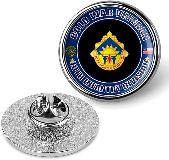 Cold War Veteran 40th Infantry Division Tie Suit Shirt Lapel Pin - Silver