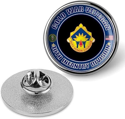 Cold War Veteran 40th Infantry Division Tie Suit Shirt Lapel Pin - Silver
