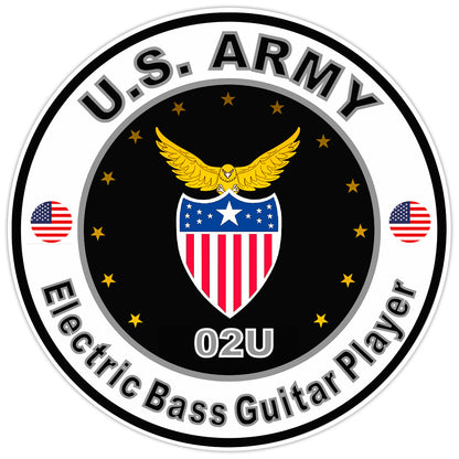 US Army Electric Bass Guitar Player Bumper Sticker Military Soldier Decal 5"