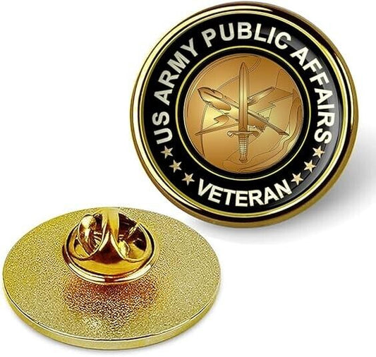 US Army Public Affairs Veteran Lapel Pin Veteran Tie Suit Shirt Lapel Pin-Gold
