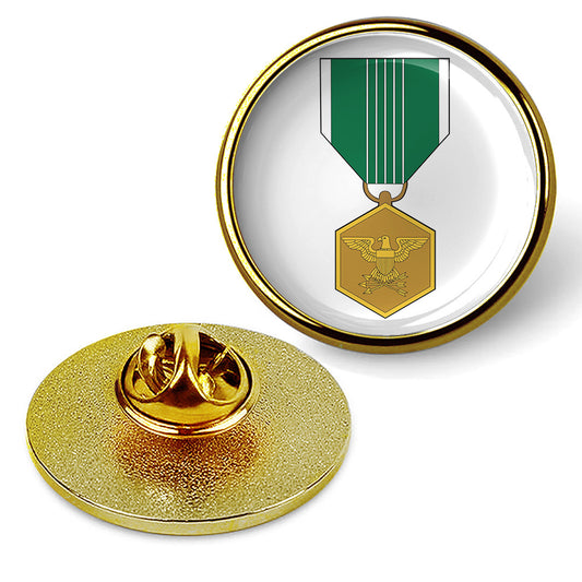 Army Commendation Medal Hat Pin Lapel Tie Tac Badge, Suit Shirt Hat - Gold