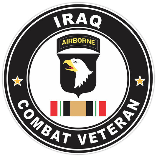 101st Airborne Division Iraq Combat Veteran Bumper Sticker Military Vinyl 5"
