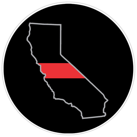 First Responder Thin Red Line California Firefighter Bumper Sticker Decal 5"