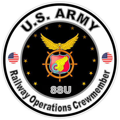 United States Army Railway Operations Crewmember Bumper Sticker Soldier Decal 5"