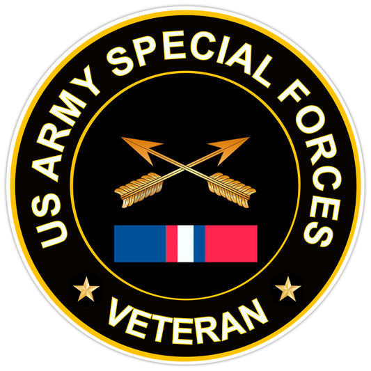 US Army Special Forces Veteran Bumper Sticker Military Vinyl Soldier Decal 5"
