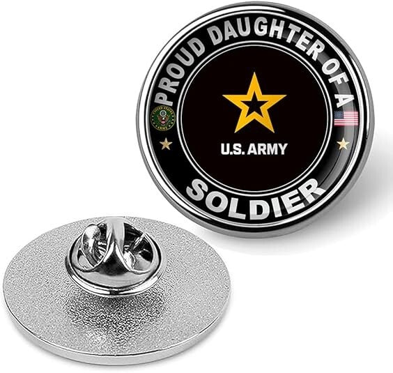 Proud Daughter Of A Soldier Tie Suit Shirt Lapel Pin - Silver