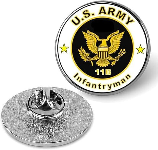 U.S. Army Infantryman 11B MOS Lapel Pin Tie Suit Shirt Pinback-Silver
